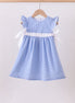 Blue bow gingham ruffle dress
