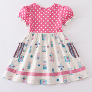 Platinum balcony pink dot dress