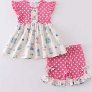 Platinum balcony print girl set