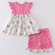 Platinum balcony print girl set