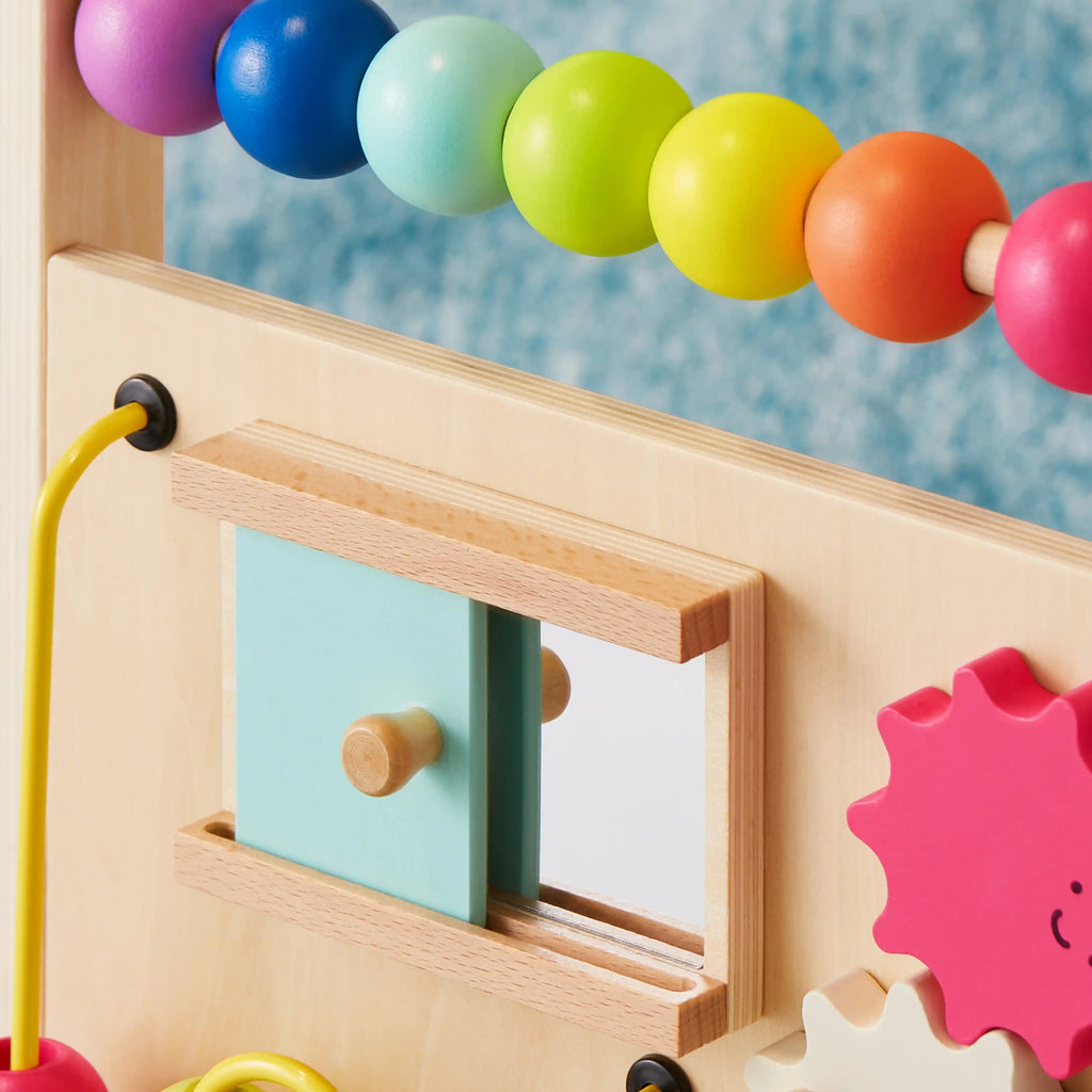 Tiny Land® Rainbow Wooden Baby Walker — Natural Wood Activity Push Toy for Babies | Little Janey