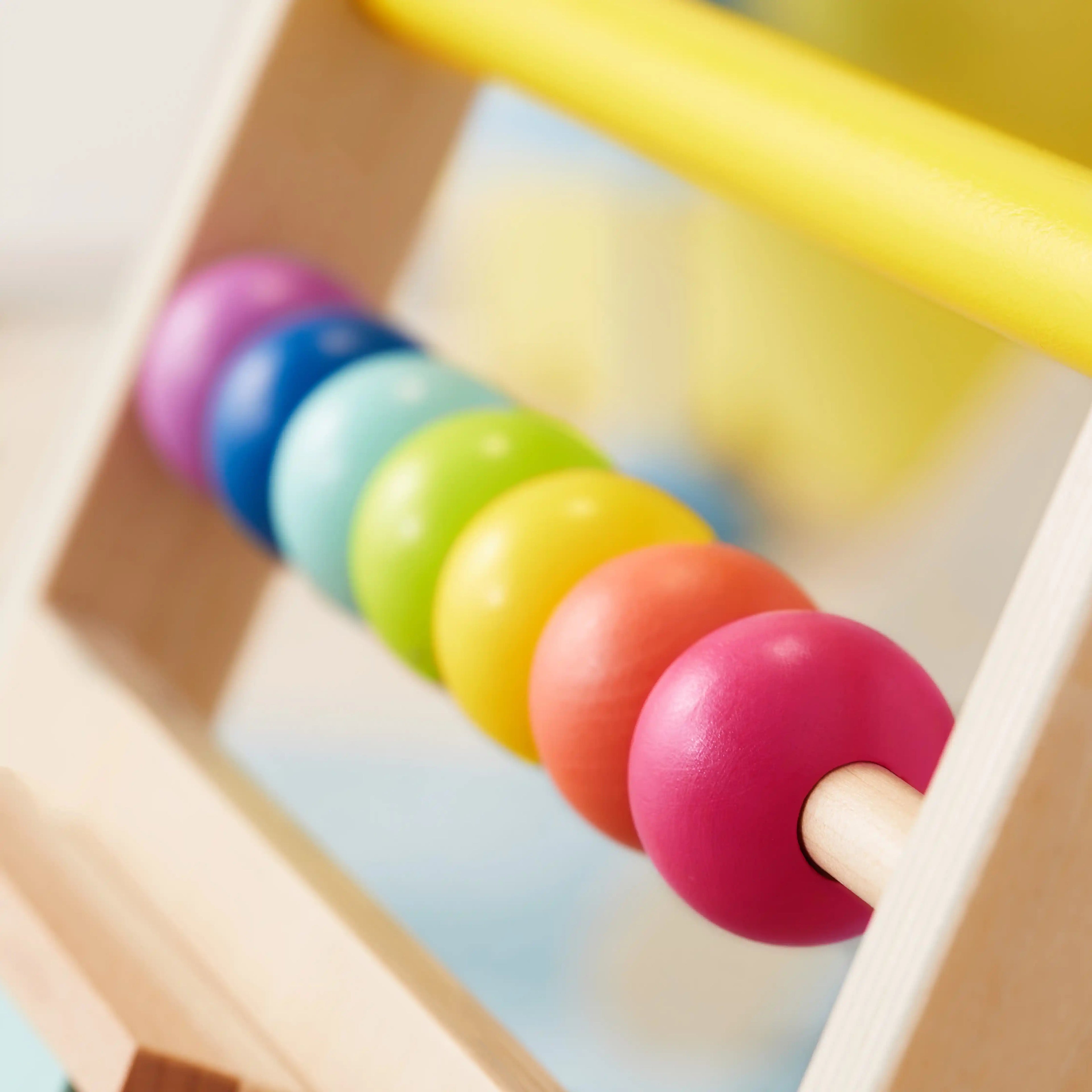 Tiny Land® Rainbow Wooden Baby Walker — Natural Wood Activity Push Toy for Babies | Little Janey
