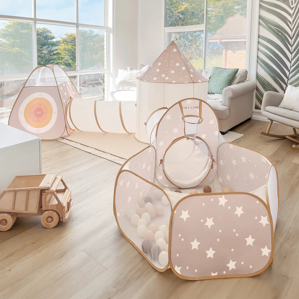 Tiny Land® 5-in-1 Kids Play Tunnel — Soft Peachskin Toddler Crawl Tunnel | Little Janey