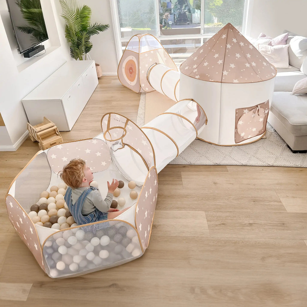 Tiny Land® 5-in-1 Kids Play Tunnel — Soft Peachskin Toddler Crawl Tunnel | Little Janey