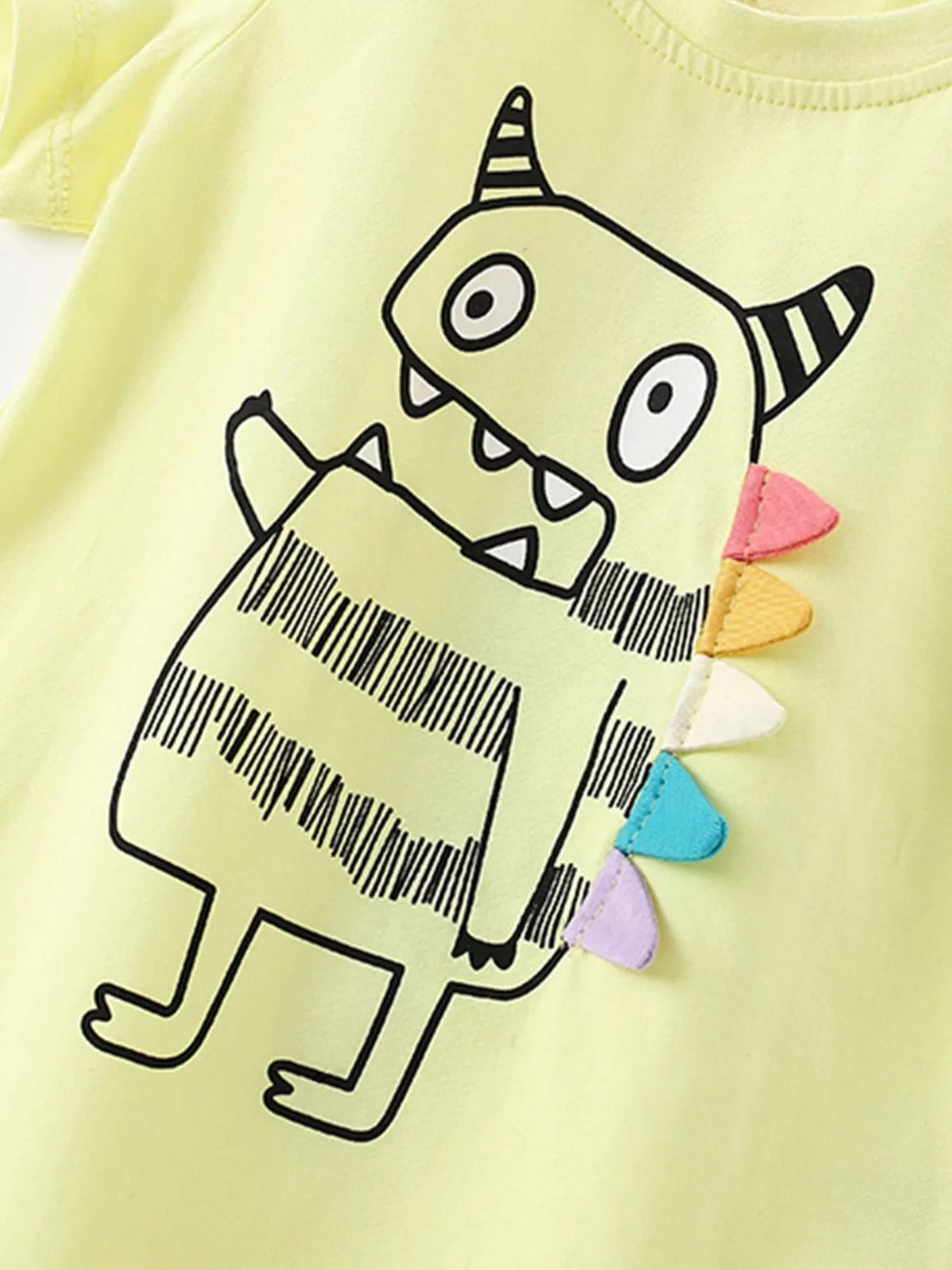 Children's Cute Cartoon Monster Graphic Short Sleeve T-Shirt - Little Janey Shop