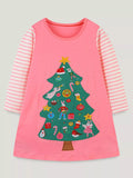 Children's Christmas Tree Long Sleeve Dress - Little Janey Shop