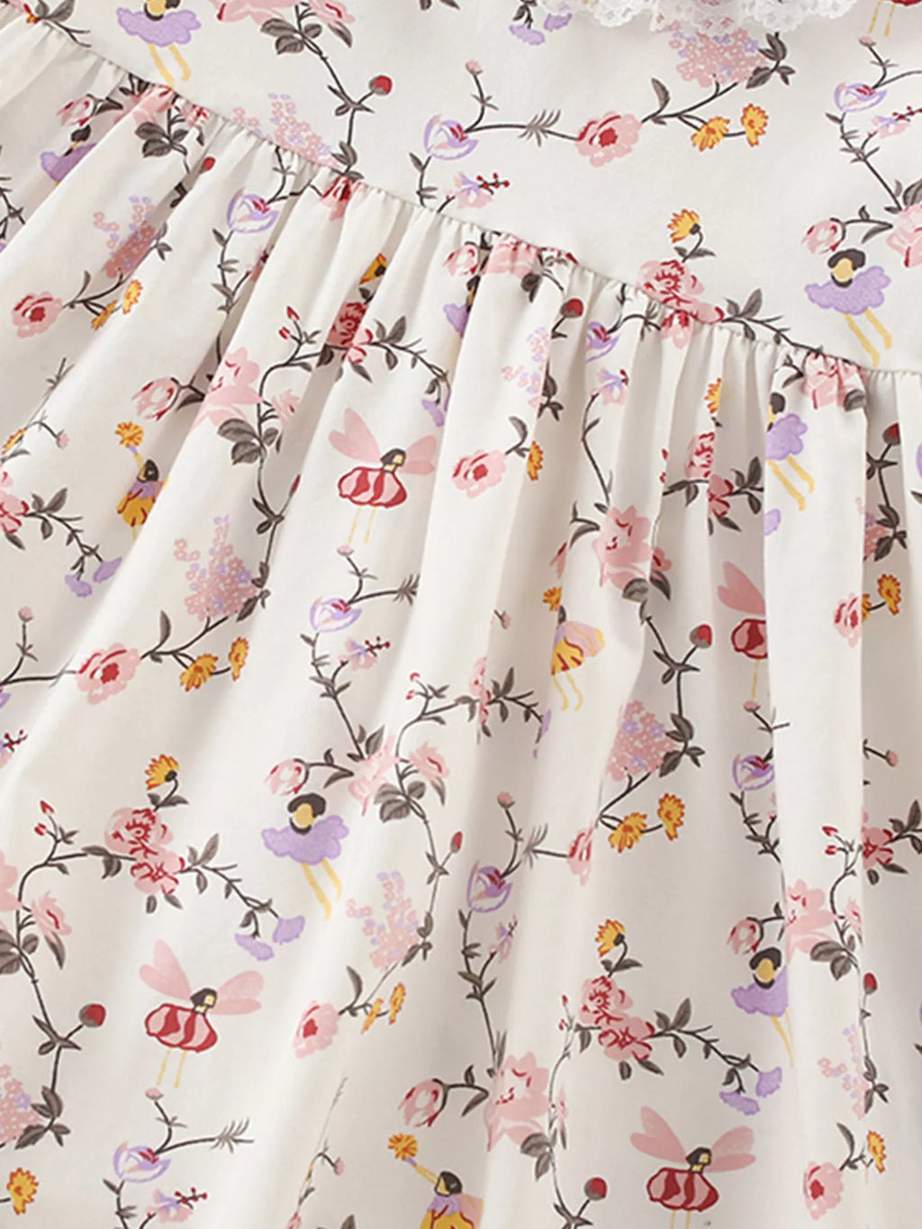 Children's Floral Print Ruffle Collar Dress - Little Janey Shop