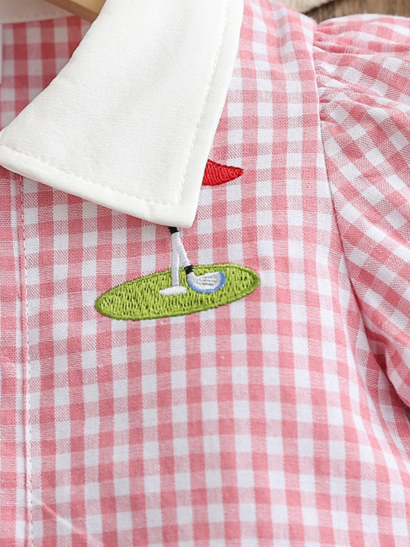 Children's Gingham Ruffle Hem Polo Dress - Little Janey Shop