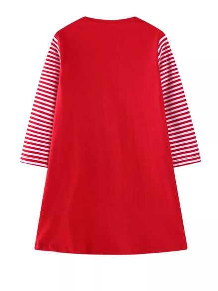 Children's Christmas Tree Animal Long Sleeve Dress - Little Janey Shop