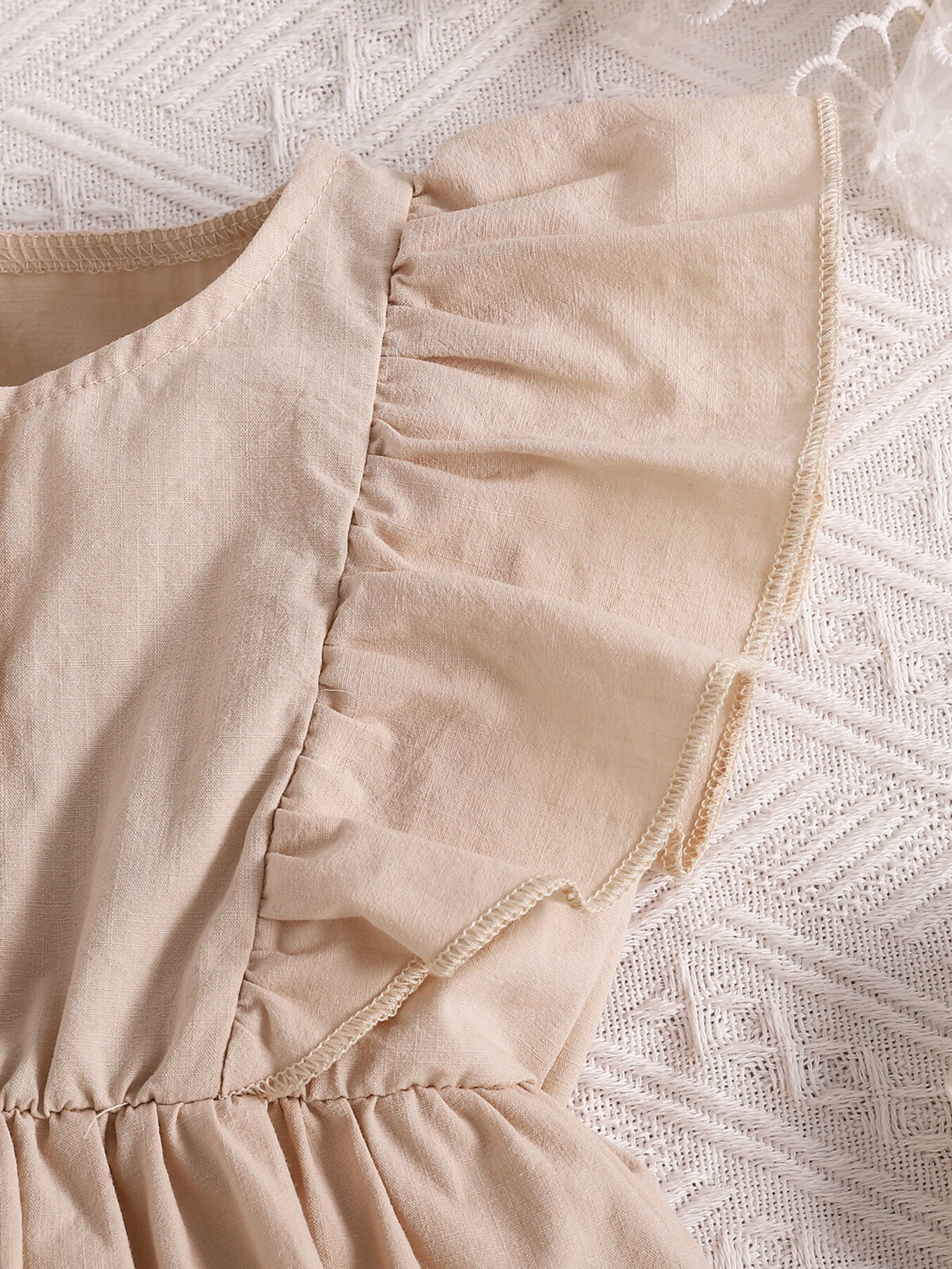 Children's Ruffle Trim Button Front Top and Shorts Set - Little Janey Shop