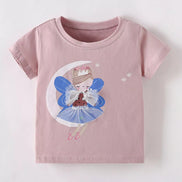 Children's Cute Fairy Graphic Short Sleeve T-Shirt - Little Janey Shop