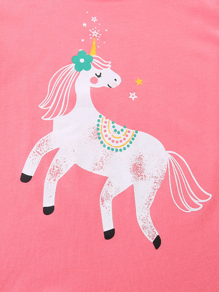 Children's Cute Unicorn Graphic Short Sleeve T-Shirt - Little Janey Shop
