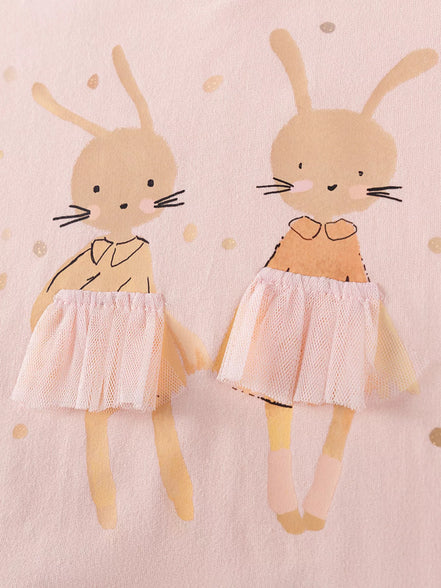 Children's Bunny Tulle Layered Dress - Little Janey Shop