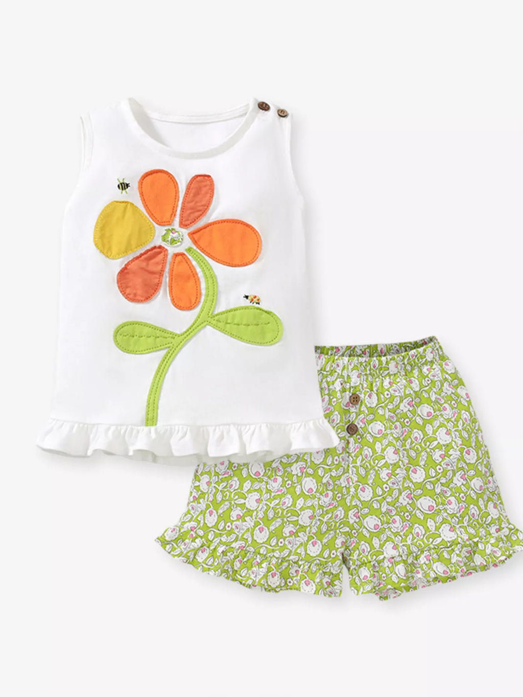 Children's Ruffle Trim Tank and Short Set - Little Janey Shop