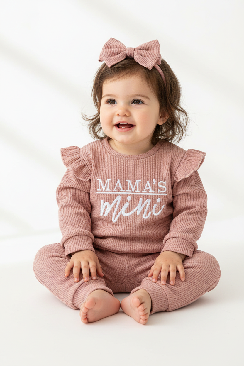 Baby Girl in Pink Mama's Mini Set