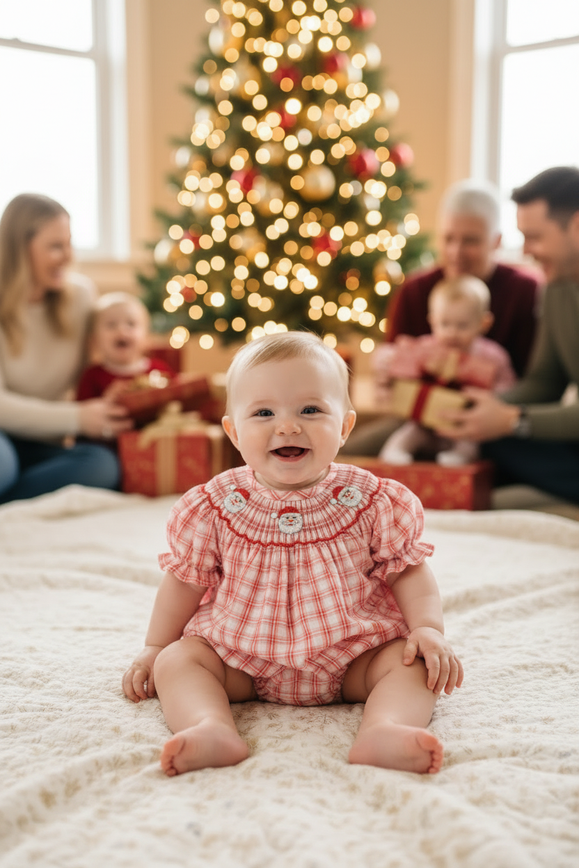 Baby Santa Bubble – 18 Month Sitting Christmas Tree Scene