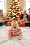 Baby Santa Bubble – Tummy Time Christmas Tree Family Scene