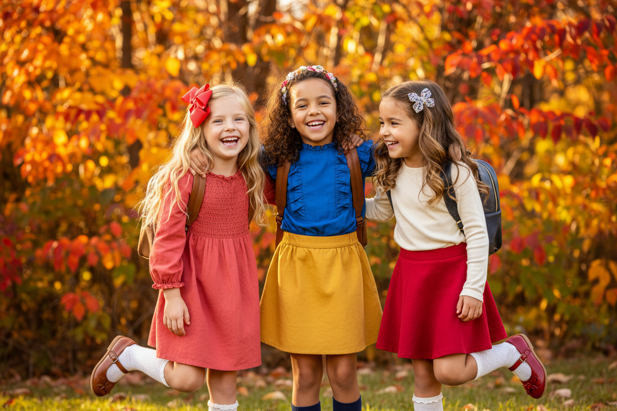 Back to School - Three Girls Full Vivid Frame