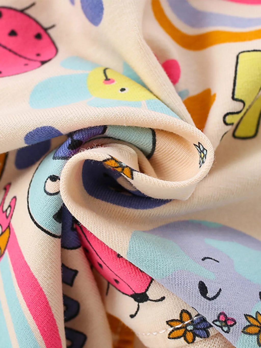 Children's Cartoon Print Short Sleeve Casual Dress - Little Janey Shop