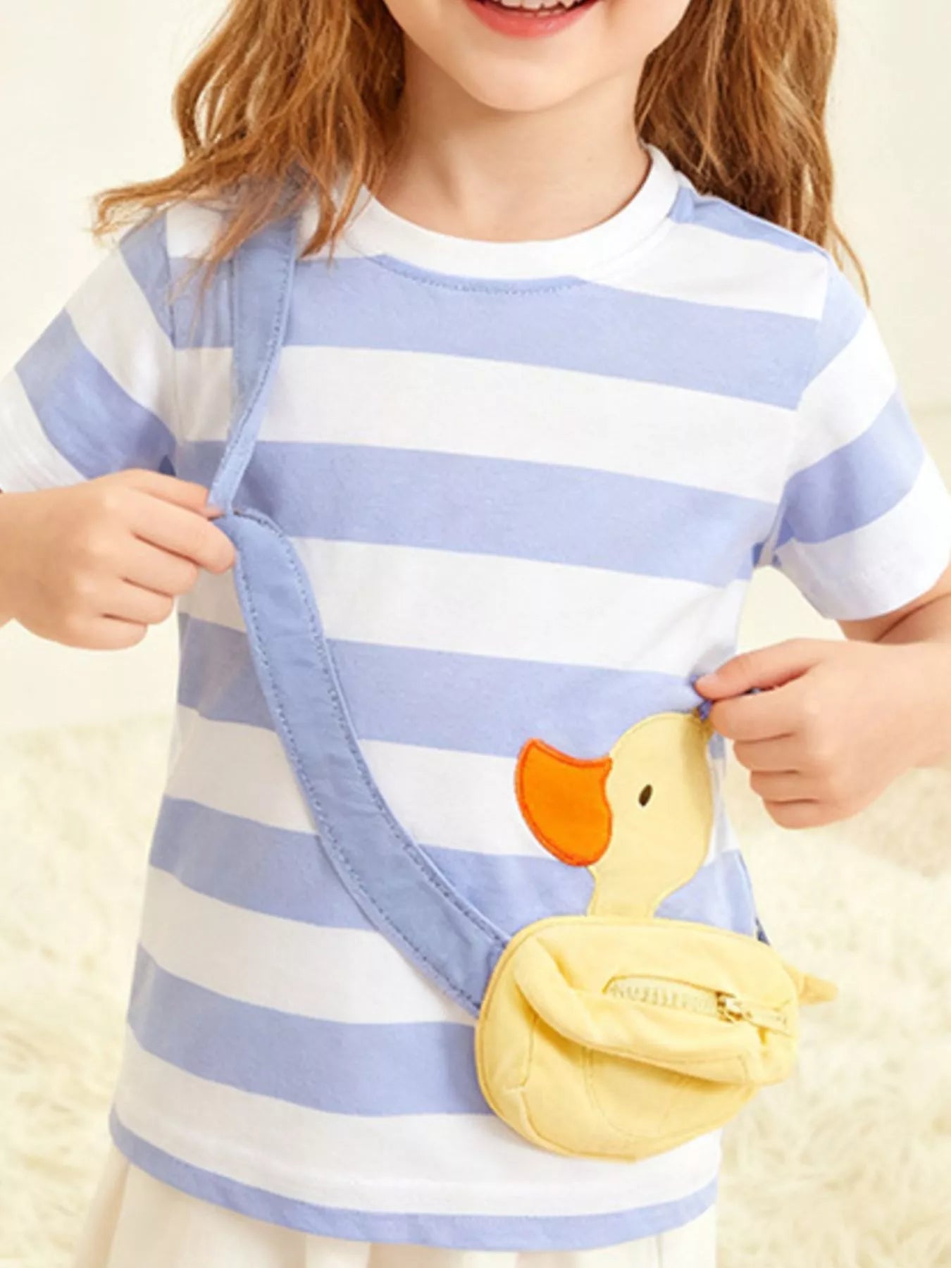 Toddler Duck Zip - Up Pouch Graphic Tee – Kids Interactive Cotton T-Shirt - Little Janey Shop