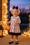 Blonde Toddler Halloween Dress Porch String Lights