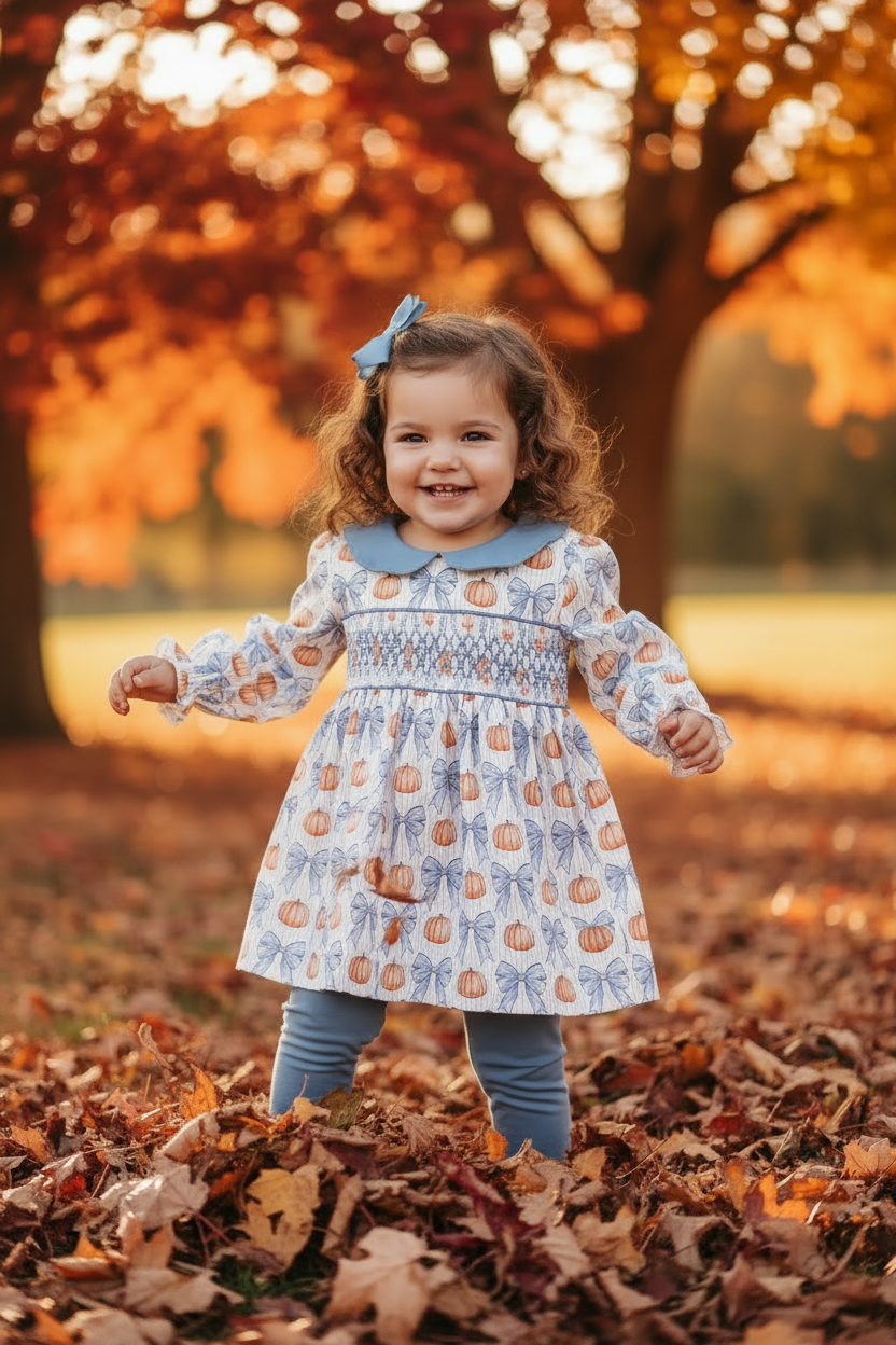 Blue Pumpkin Smocked Set – 12 Month Lifestyle Ad