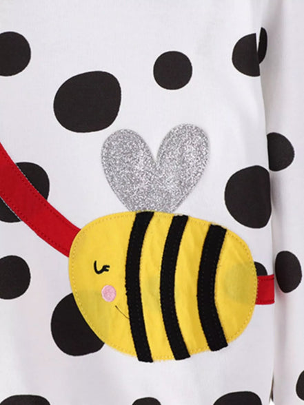 Children's Bee Applique Polka Dot Sweatshirt - Little Janey Shop