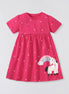 Girls' Unicorn Rainbow Short Sleeve Dress | 100% Cotton | Sizes 2Y–7Y - Little Janey Shop