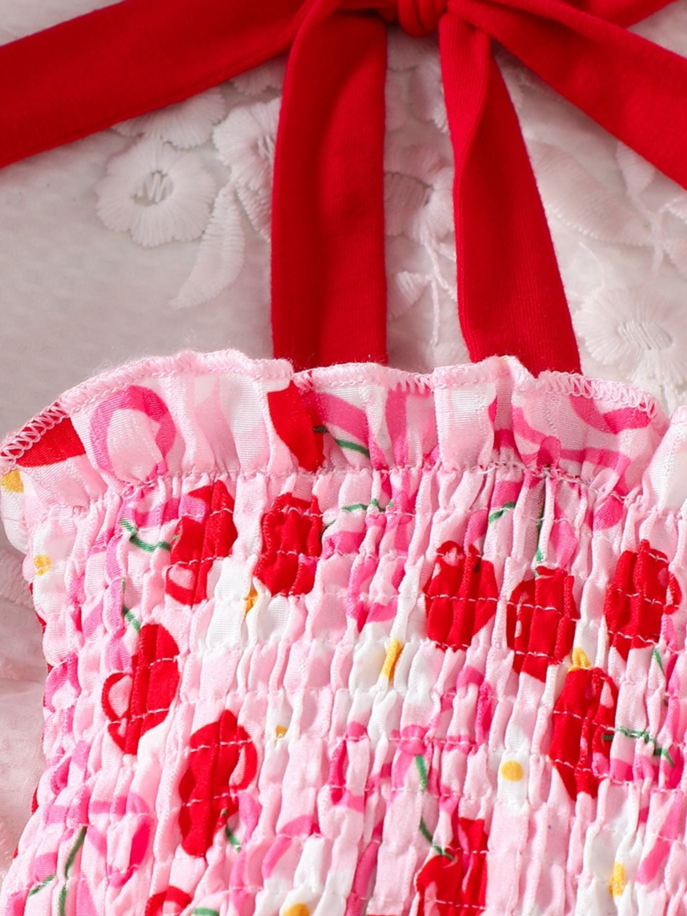 Girls' Red Cherry Print Smocked Dress | Little Janey - Little Janey Shop