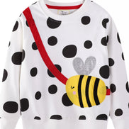 Children's Bee Applique Polka Dot Sweatshirt - Little Janey Shop