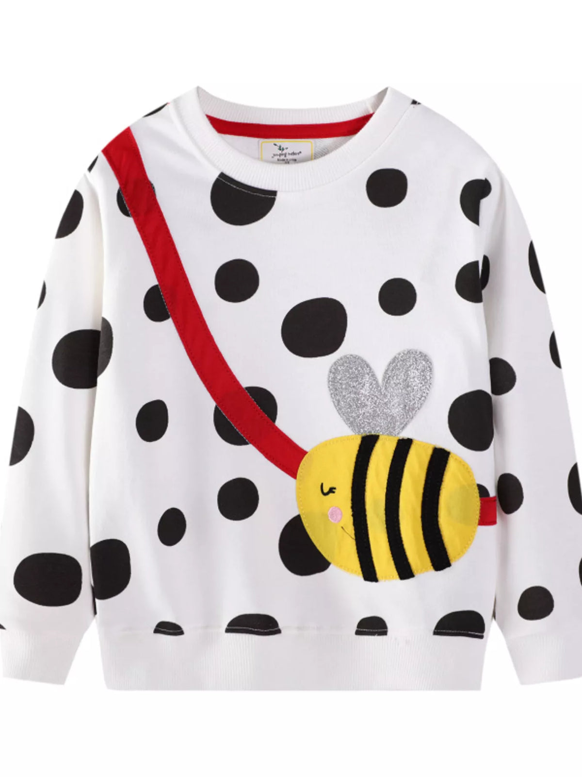 Children's Bee Applique Polka Dot Sweatshirt - Little Janey Shop