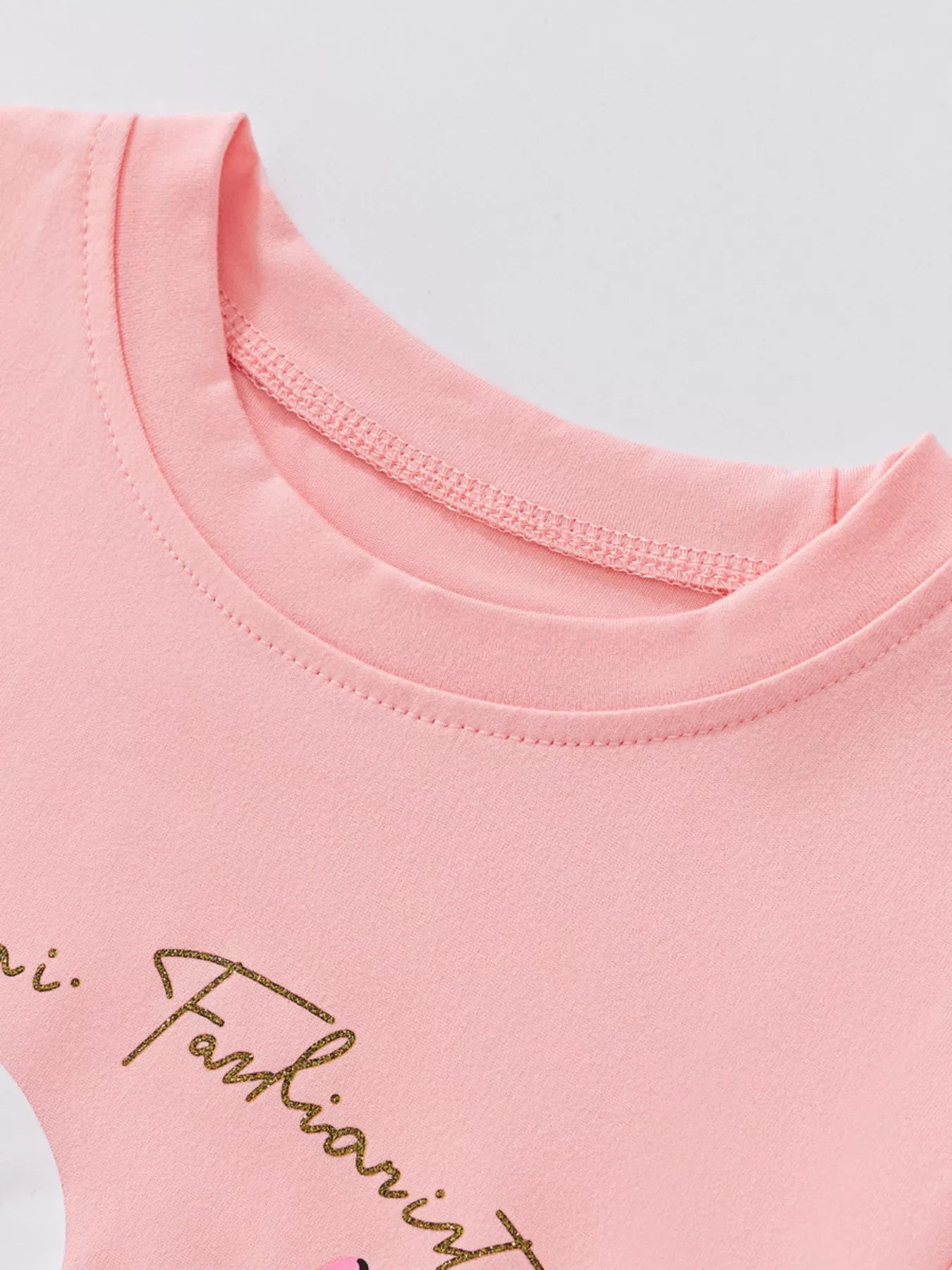 Girls' Swan Graphic Tee & Shorts 2 - Piece Casual Set | Blush Pink | Sizes 3Y–8Y - Little Janey Shop