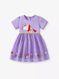 Children's Unicorn Short Sleeve Tulle Dress - Little Janey Shop