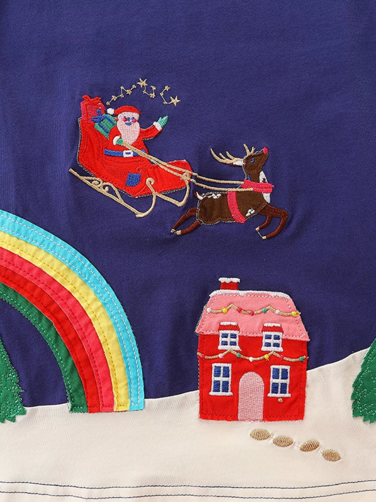 Children's Christmas Embroidered Long Sleeve Dress - Little Janey Shop