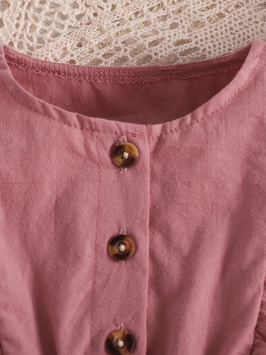 Children's Ruffle Trim Button Front Top and Shorts Set - Little Janey Shop