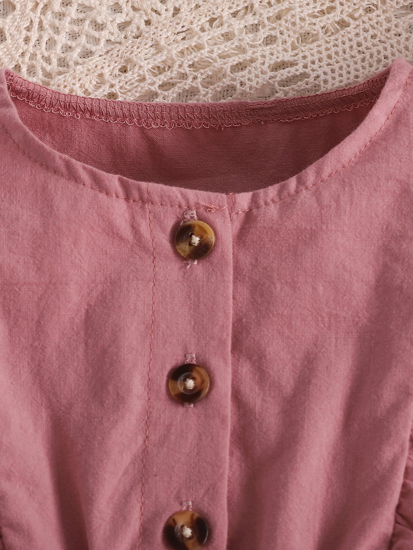 Children's Ruffle Trim Button Front Top and Shorts Set - Little Janey Shop