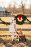 Christmas Car Print Bow – Ground Level Fence Garland Wreath