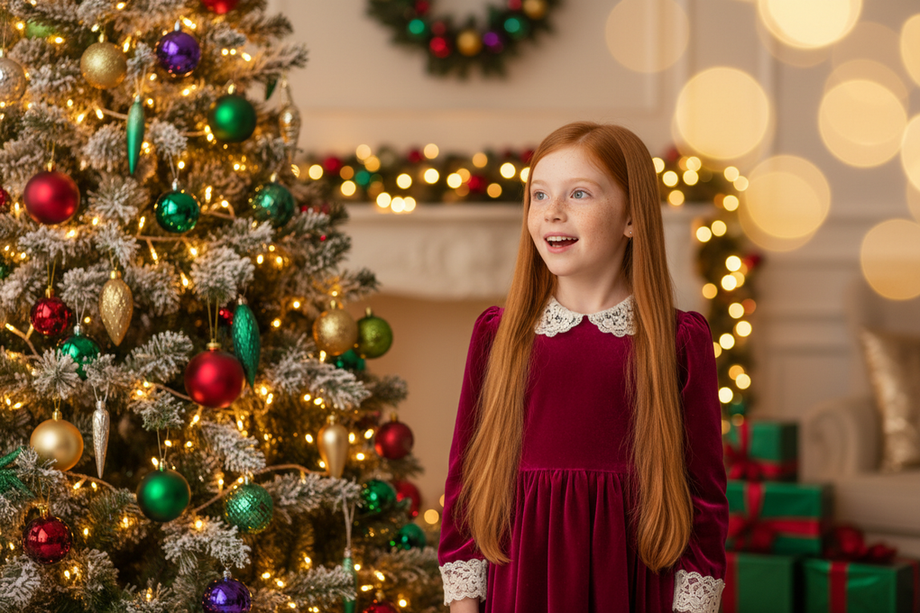 Christmas - Ginger Girl Velvet Dress