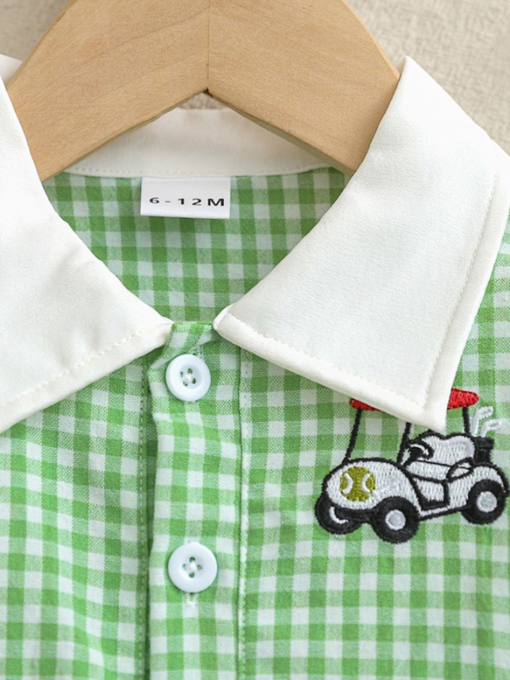 Children's Gingham Ruffle Hem Polo Dress - Little Janey Shop