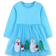 Children's Christmas Long Sleeve Dress - Little Janey Shop