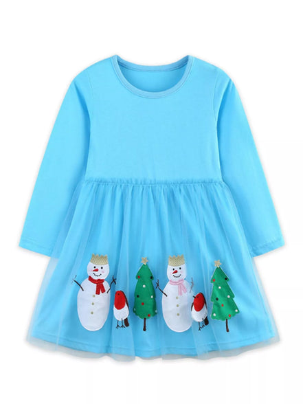 Children's Christmas Long Sleeve Dress - Little Janey Shop