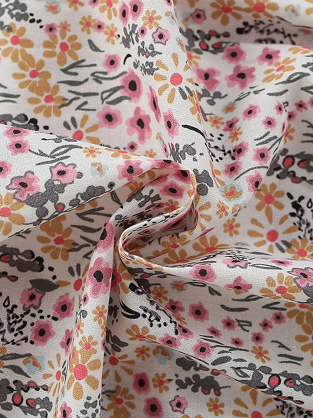 Children's Floral Print Button - Front Ruffle Sleeve Dress - Little Janey Shop