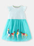 Children's Striped Unicorn Tulle Dress - Little Janey Shop
