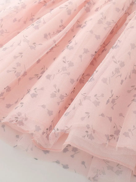 Children's Bunny Blush Pink Applique Tulle Dress - Little Janey Shop