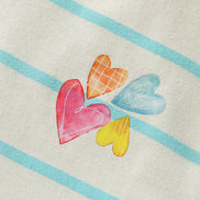 Girls' Striped Heart Print Tulle Dress with Bow | 100% Cotton | Sizes 2Y–6Y - Little Janey Shop