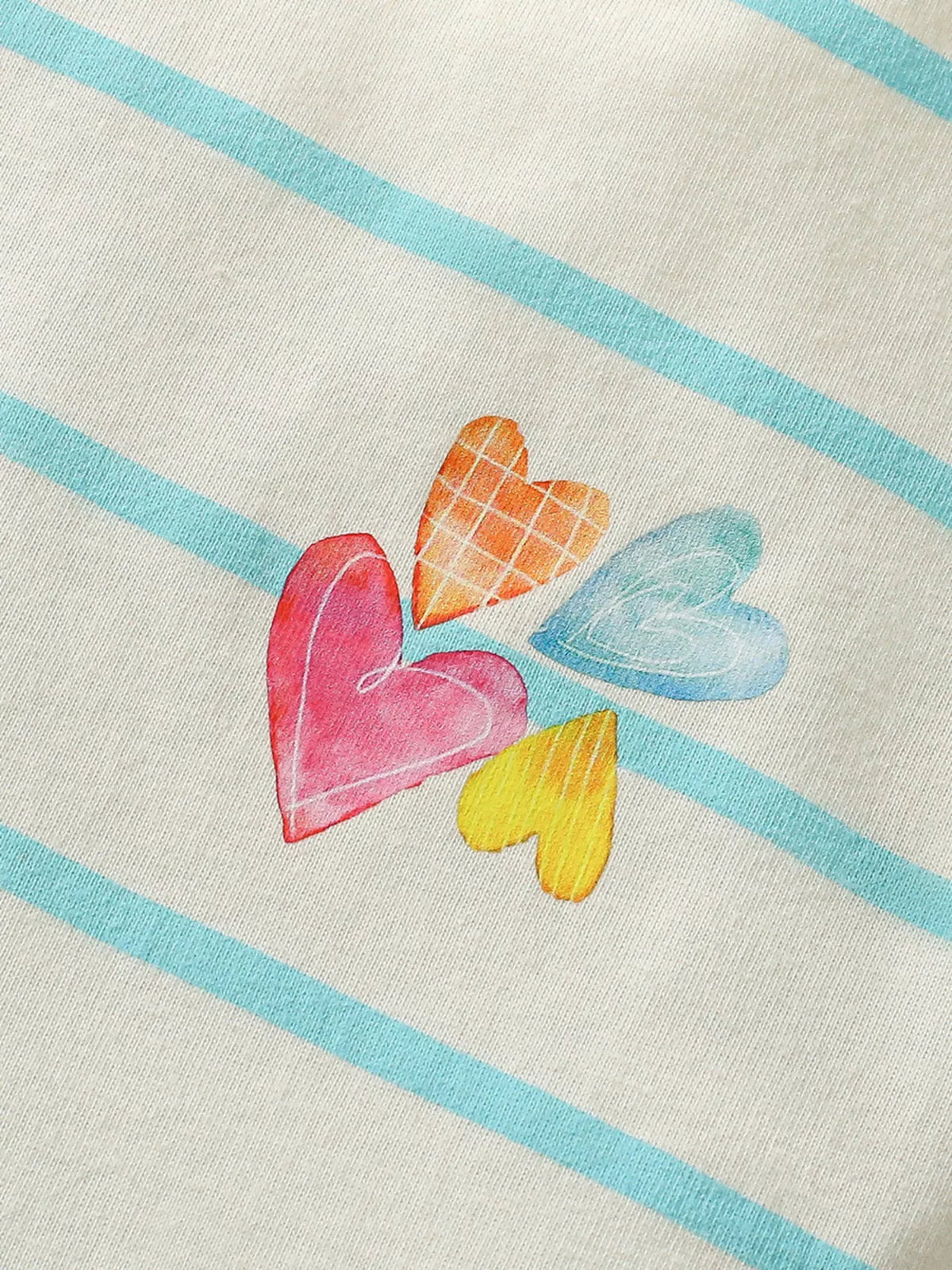 Girls' Striped Heart Print Tulle Dress with Bow | 100% Cotton | Sizes 2Y–6Y - Little Janey Shop