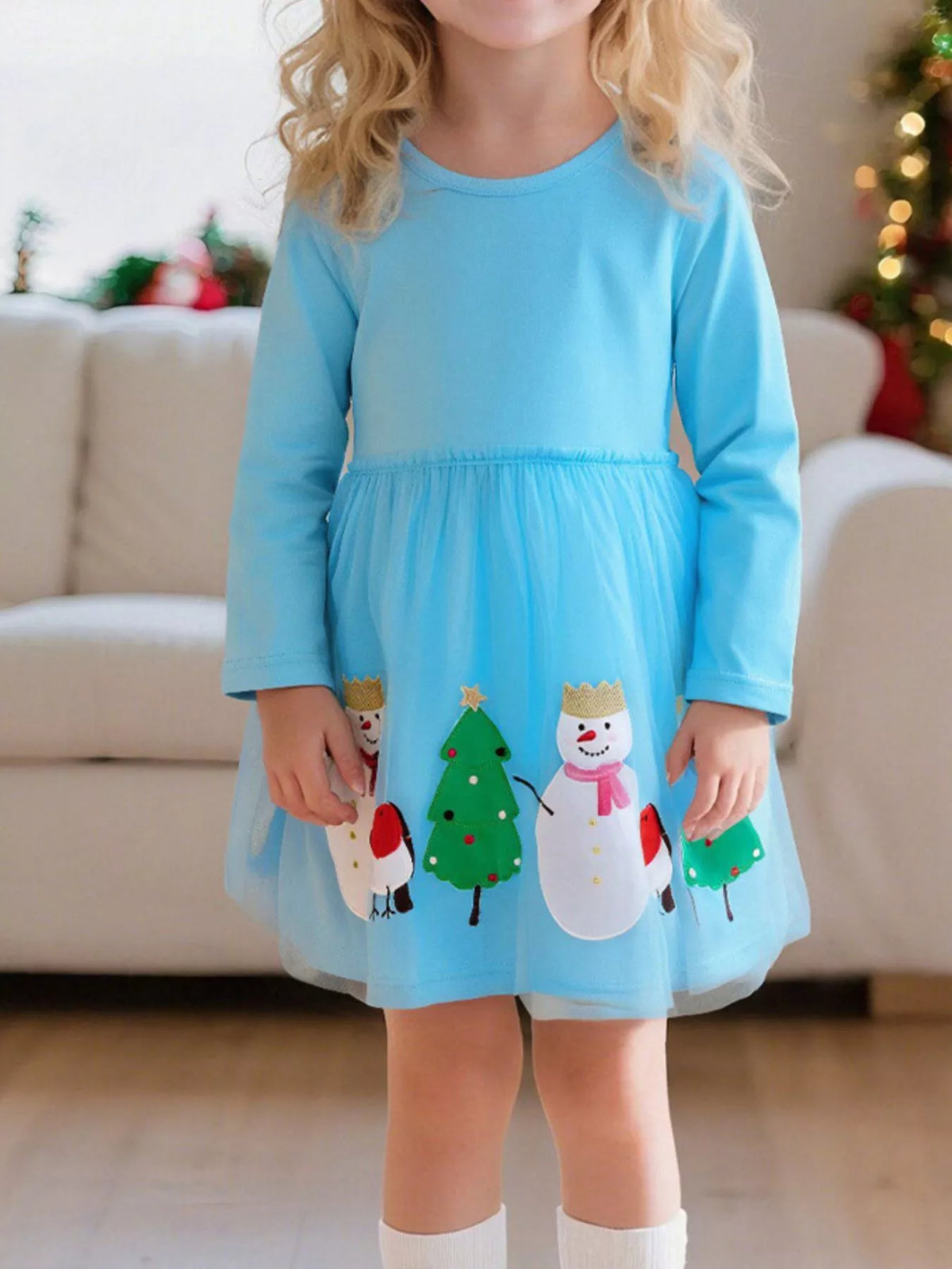 Children's Christmas Long Sleeve Dress - Little Janey Shop
