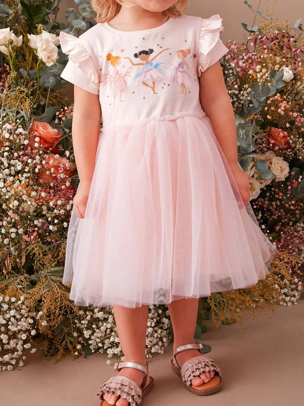 Children's Ballerina Short Sleeve Tulle Dress - Little Janey Shop