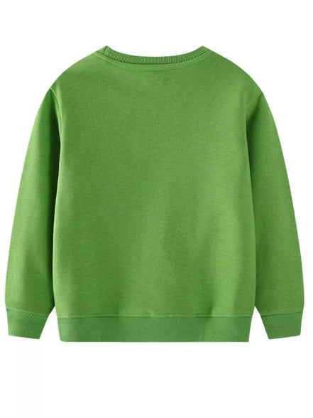 Children's Dinosaur Embroidered Crew Neck Sweatshirt - Little Janey Shop