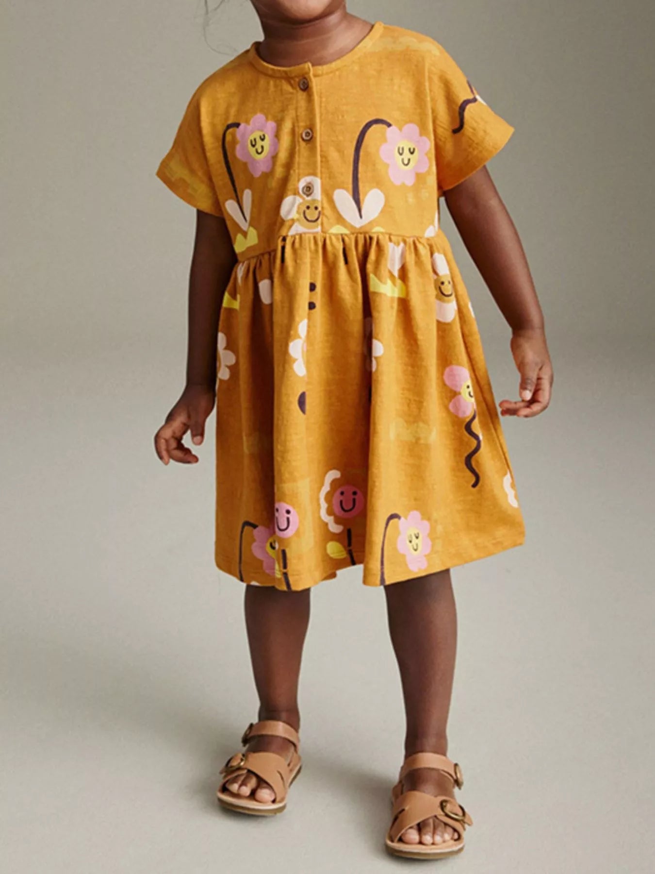 Children's Floral Print A - Line Casual Dress - Little Janey Shop